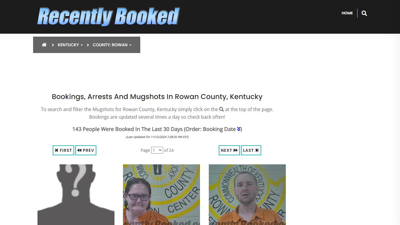 Bookings, Arrests and Mugshots in Rowan County, Kentucky - Recently Booked