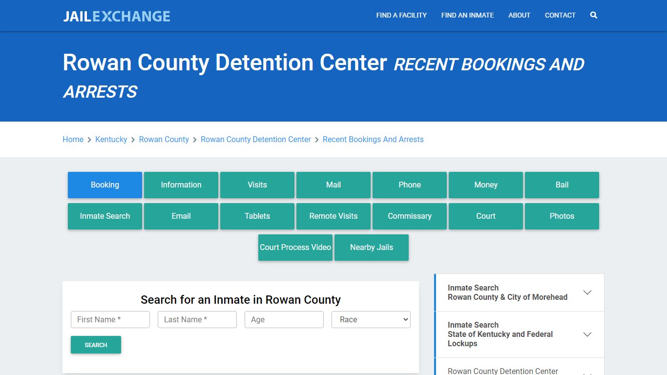 Rowan County Detention Center Recent Bookings And Arrests - Jail Exchange