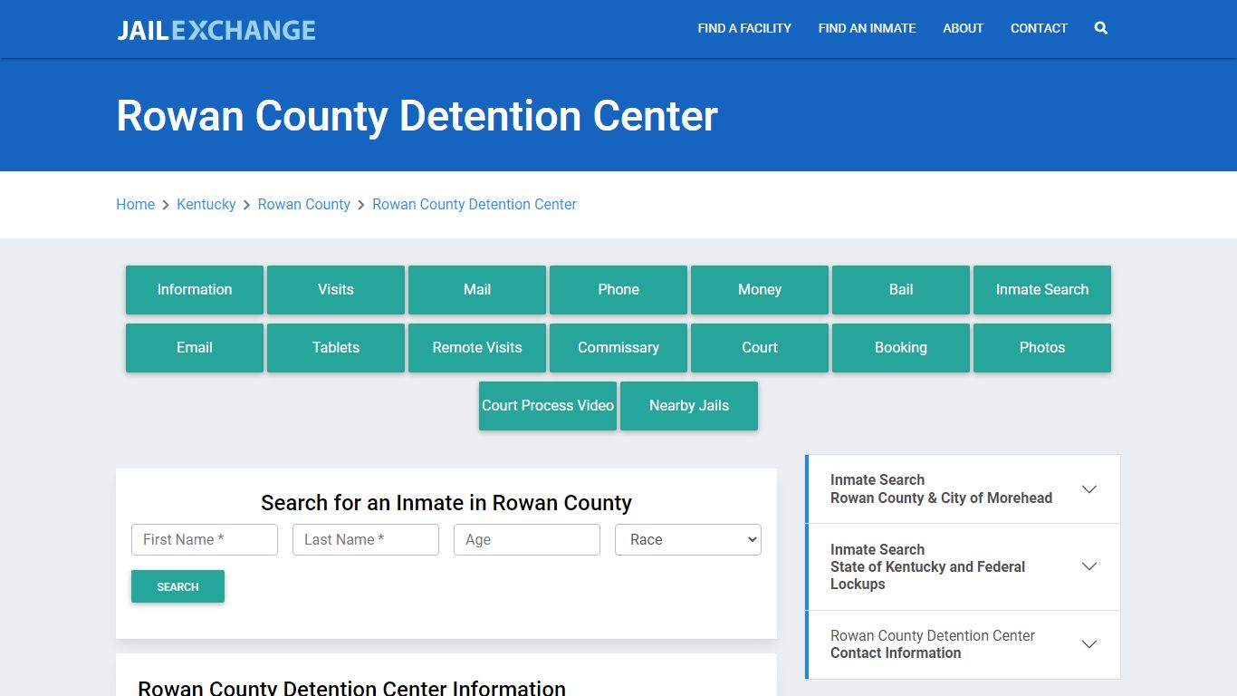 Rowan County Detention Center Roster Lookup, KY, Inmate Search